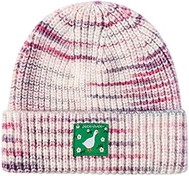 Chapéus de inverno para mulheres moda 2022 feminino feminino lã de lã forrada chapéu de gorro leve de inverno malha grãos grossos