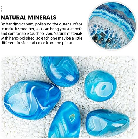 Bteobfy Blue Lace Agate Crystal para curar cristais, cristais e pedras de cura para cura, reiki e pedras energéticas para mulheres e homens, pedras preocupantes para a ansiedade