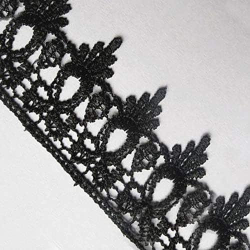 3 jardas de poliéster veneza renda floral borda de borda de fita estilo vintage bordas preto aparas de tecido bordado apliques