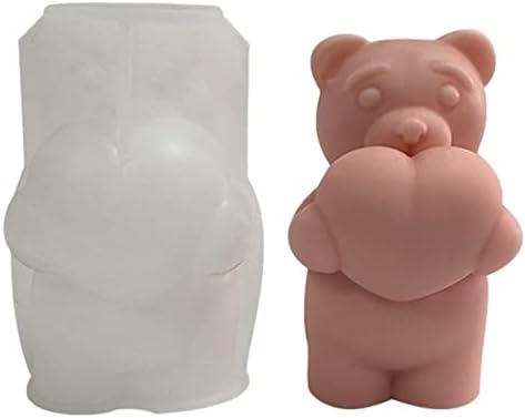 Moldes de vela moldes de silicone Bold | Molde de silicone de vela 3d Love Bear Soop Moldes - molde de cubo de gelo DIY para café,
