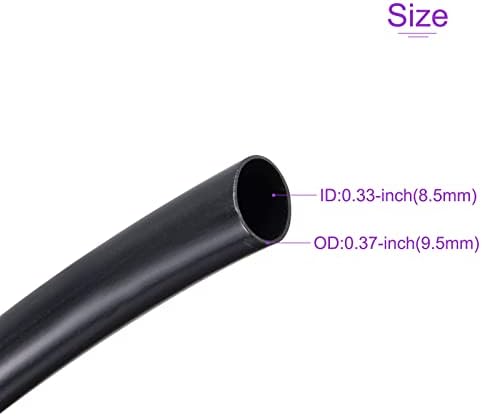 Dmiotech 8,5 mm ID 9,5 mm OD, mangueira de PVC flexível para proteção de fios e cabos, 23 pés de comprimento preto