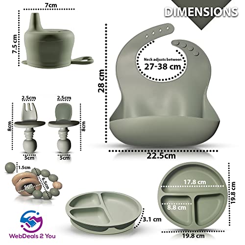 WebDeals 2 seu bebê alimentação conjunto de silicone baby baby prato tigela colher bifra