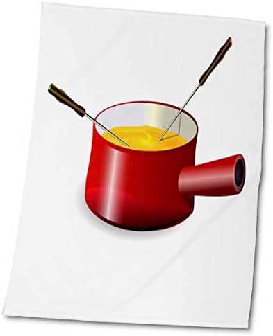 3drose florene retro - panela de fondue retro com queijo - toalhas