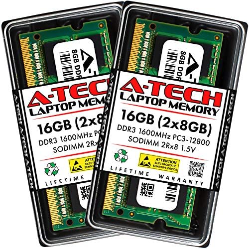 A-Tech Kit Memory RAM de 16 GB para HP Elitebook 745 G3-DDR3 1600MHz PC3-12800 NON ECC SO-DIMM 2RX8 1.5V-Laptop & Notebook