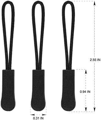 Pulgas de zíper, 10pcs Black Atualizou Zipper Pull, Premium Zipper Pull Substitui