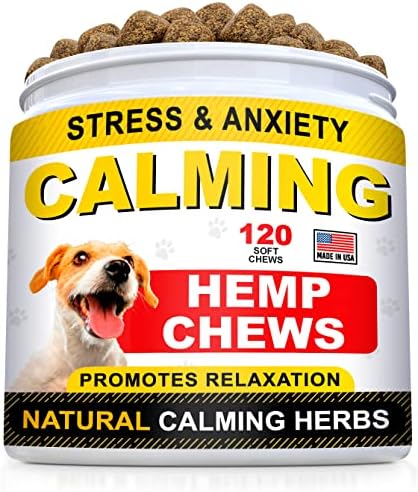Cânhamo calmante + alergia para cães Pacote - alívio da ansiedade + coceira no alívio da pele - óleo de cânhamo + ômega 3, abóbora, enzimas, açafrão - Treinamento de cães e ajuda de comportamento + Skin & Coat Health - 300 mastigações