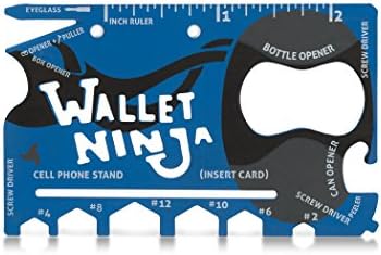 Cartão Ninja Multitool Card-18 em 1 Tamanho do cartão de crédito Multi-Tool para reparos rápidos, EDC Survival Gear, abridor