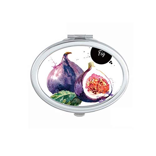 Fig frutas saborosa saudável espelho aquarela portátil dobra maquiagem de mão dupla lateral copos lateral