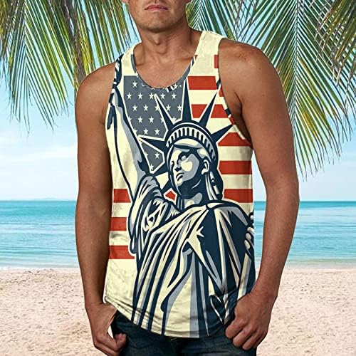 Summer mass camiseta de verão masculino tanque de tampas da primavera com o pescoço da bandeira sem mangas praia o grande e alto camisetas