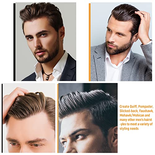 Estilemato de pente de estilo de cabelo e pincel para homens - pincel de rolos de quiff para adicionar volume, pentes de estilo masculino para quiff, pompadour, lisada