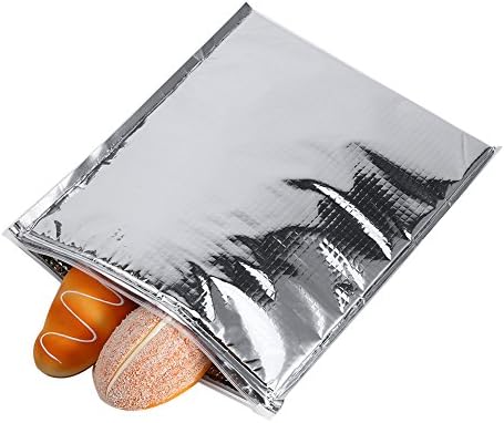 Bolsa de armazenamento de alimentos isolada com fechadura com zíper, 5pcs/conjunto de bolsas de lancheira térmicas reutilizáveis