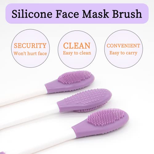 Escova de máscara facial de silicone, 3 máscara de máscara de máscara ferramenta e espátula de massagem para aplicar