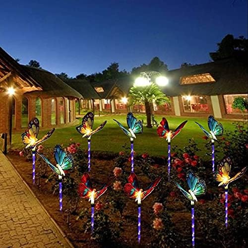 WSZJJ LED Fibra óptica Butterfly Light Outdoor Garden Lawn Landscape