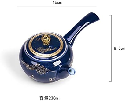 Bule de cerâmica de esmalte espesso bule de mão pura forro de mão kung fu preto chá de chá tarde conjunto de chá