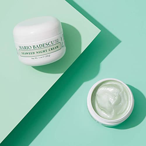Mario Badescu Night Cream para rosto, creme anti-envelhecimento durante a noite rico, infundido com vitaminas, minerais e antioxidantes