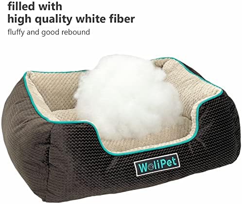 Sofá de cama de cão retangular de Wolipet para cães para cães de tamanho médio lavável leito de animais de estimação Bottom Slip