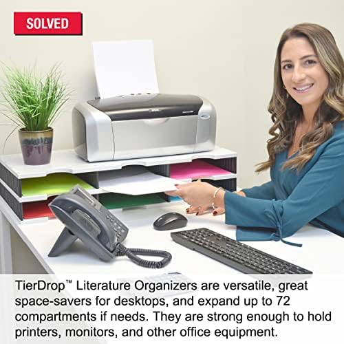 Ultimate Office Tierdrop Desktop Organizer Document, Formulários, Corrente de Correio e Sala de Aula com camadas de complementos opcionais para facilitar a expansão