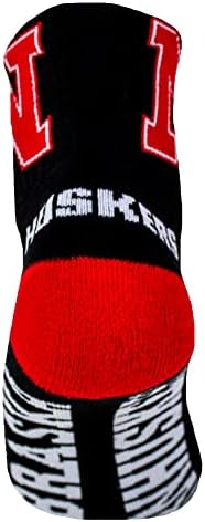 NCAA Nebraska Cornhuskers Quarter Socks, vermelho/preto, tamanho único