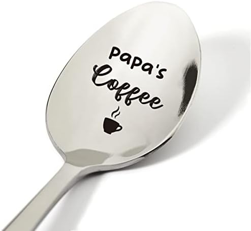 Melhores idéias de presente de papai, colher de café do papai Presente de aço inoxidável gravado, novidade para amantes de café Presentes