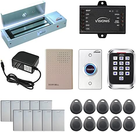 Visionis FPC-5620 Controle de acesso à porta Swinging Door Swinging 1200 libras Maglock + Teclado de Touch Metal