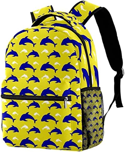 Backpack de laptop de listras de golfinhos fofos para a escola