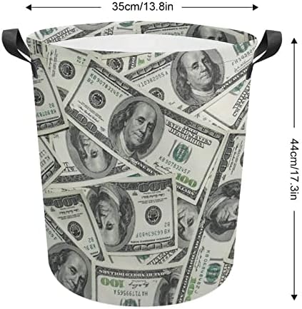 Dólares em dólares cesta de lavanderia com alças redondas cestas de armazenamento de lavanderia dobrável para banheiro