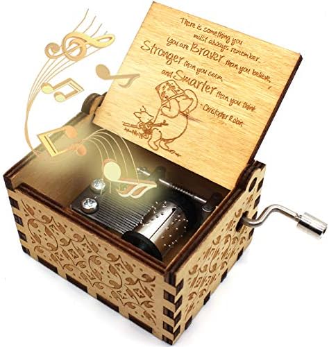 Ukebobo Wooden Music Box - The Pooh dizendo caixa de música, presente para amigo, Natal, férias, ano novo - 1 conjunto