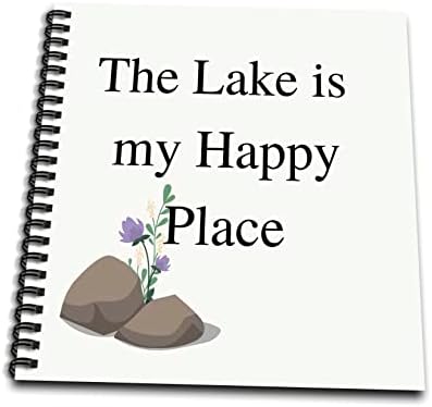 Imagem 3drose de uma flor na pedra com texto O lago é o meu feliz. - desenho de livros