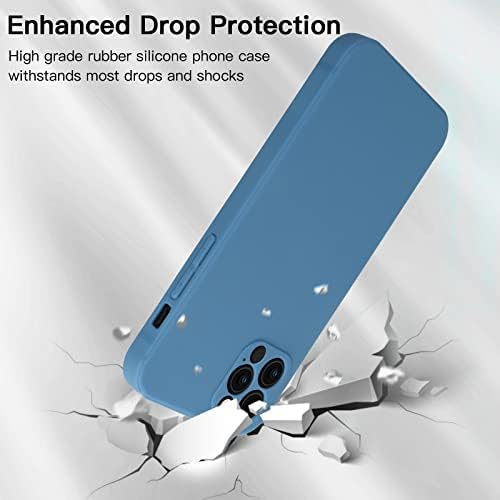 PQWJWX Compatível iPhone 13 Pro Case Solid Matte Silicone Gel Tampa com proteção de corpo inteiro Anti -Scratch Scrock