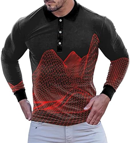 Camisas pólo gráficas do ZDDO Mens, Arte da rua 3D Vintage Button Button Músculo Slim Slim Fit Sports Sports Novelty camisa