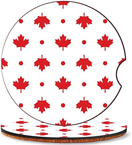 Conjunto de 2, montanhas -russas de carro, padrão de folha de bordo do Canadá, base de garçonete de barra de cortiça