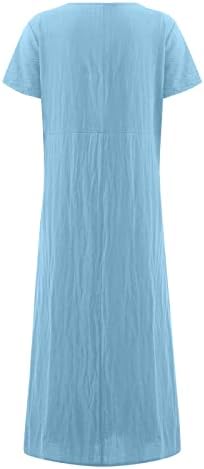 Vestido feminino de linho de linho de linho de algodão de algodão Casual Casual Summer Plus Size vestidos de túnica vintage