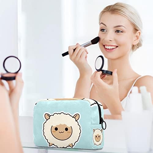 TBOUOBT Bolsas de maquiagem de cosméticos para mulheres, bolsas de maquiagem pequenas bolsas de viagem, ovelhas de animais