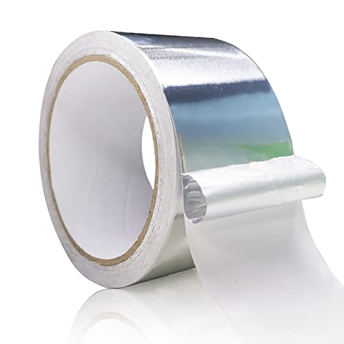 1pcs fitas de alumínio prateado premium, fita de 2 '*65 pés de papel alumínio, fita de isolamento de metal, fita adesiva
