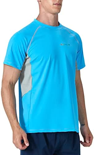 Camisas de natação do guarda -precisão masculinas Summer UPF 50+ UV Proteção solar Sun Quick Dry Beach Camisas de água de pesca