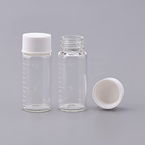 Pacote csfglassbottles de 50 ml de vidro transparente frasco de frasco com escala de amostra de amostra de amostra de amostra de amostra de amostra líquida