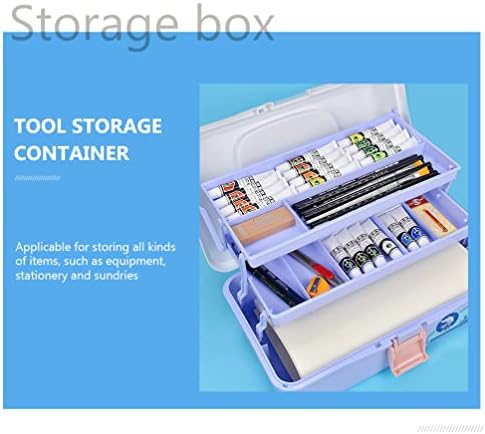 NUOBESTY TRÊS camadas Caixa de armazenamento multiuso: Organizador de plástico azul Caixa de ferramentas Caixa de