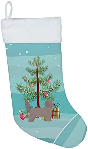 Tesouros de Caroline CK3826CS DOXIEPOO Árvore de Natal Meias de Natal, lareira pendurando meias de Natal Decorações de férias em família da festa de Natal,