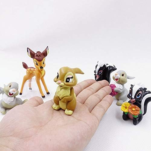 GHTERT 7 PCS Adorável Cito de Deer Figuras de Animal Toys Mini Figuras Playset, Bolo Topper Toy Doll Set, boneca de carro, ornamento