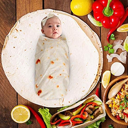 Cobertor de Burrito Swaddle para bebê, cobertor de tortilha com chapéu, super macio e grande presente para chá de bebê por cofre