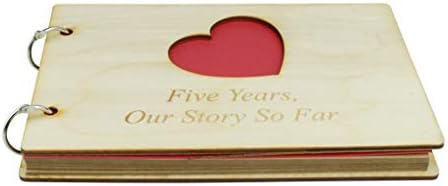 Scrapbook de madeira de 5 anos - perfeito para sua esposa ou namorada