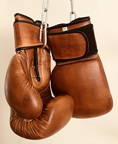 Luvas de boxe de versão 12oz Pro | Treinamento de MMA vintage de couro bronzeado | Retro por Geoffrey