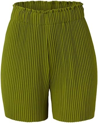 Shorts de cordão confortável feminino shorts de verão elástica de perna larga boho shorts listra estampa de praia confortável com bolsos