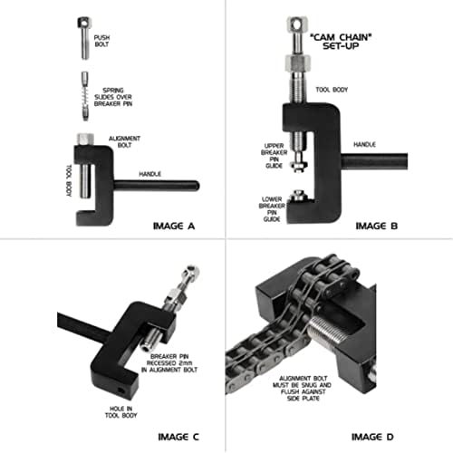Conjunto de ferramentas de rebitagem de cadeia qiilu, 12pcs Universal Motorcycle Chain Cutter Breaker Ferramenta de