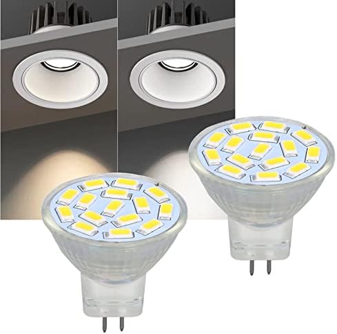 Lâmpada de 2pcs, lâmpadas LED 3W LED MR11, substituição de halogênio de 12V, base de pinos GU4 bi, branca macia 3000k, lâmpada