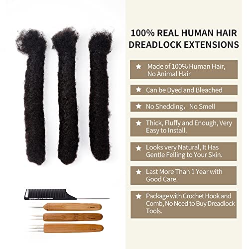 FamiliCs 10 polegadas de 4 cm de largura jumbo locs as extensões de dreadlock de cabelo humano artesanal para homens dreads negros naturais podem ser tingidos e branqueados, com agulha e pente