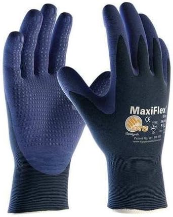 Maxiflex Elite 34-244/m Ultra leve luva de nylon de malha sem costura com revestimento de nitrila Micro-bobagem na