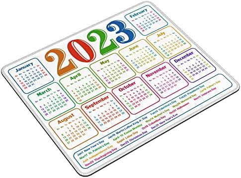 Calendário 2023 Mouse Pad Gaming grande mousepad branco com férias, acessórios de decoração para mesa do escritório em casa para laptop