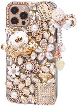 Ifilove para iPhone 13 Pro Max Bling Case, Girls Mulheres Mulheres 3D Luxo Sparkle Glitter Diamond Crystal Rhinestone