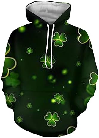 Hoodies do dia de St Patricks para masculino Tops irlandeses Pullover Shamrock Tshirt Casual Sorto Tops